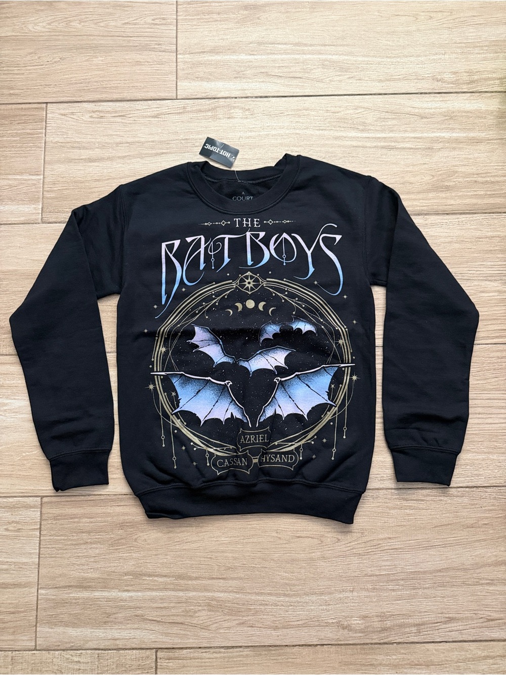 A Court of Thorns and Roses Bat Boys Metallic Ink Girls Sweatshirt, XS